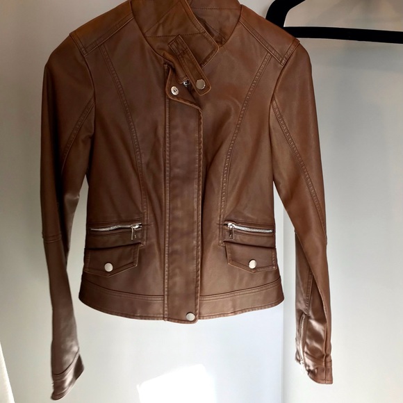 LeChateau Vegan Leather Caramel Jacket - Picture 6 of 8